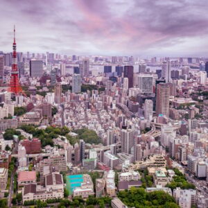 Tokyo skyline at dusk