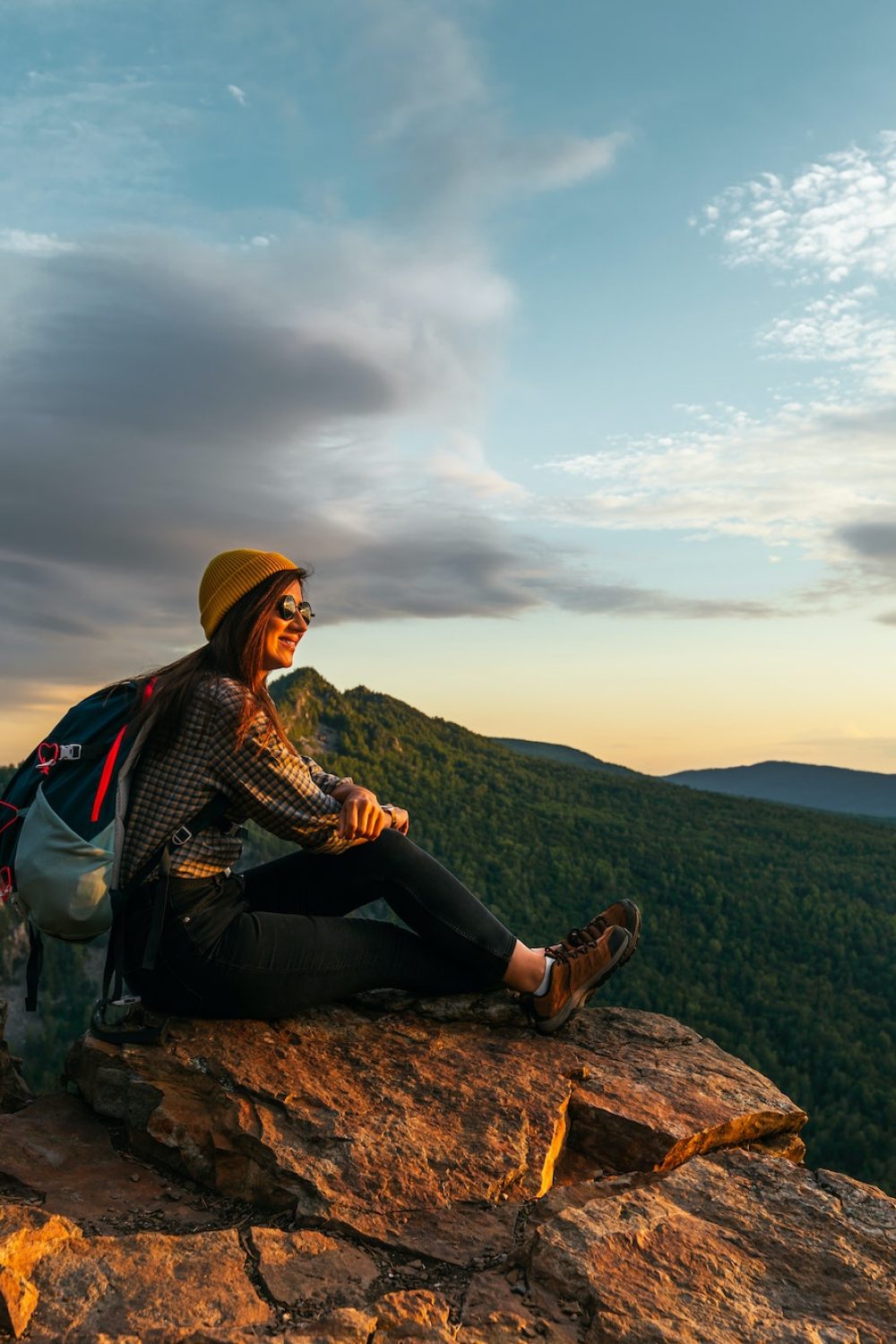 A trip to the mountains with a backpack